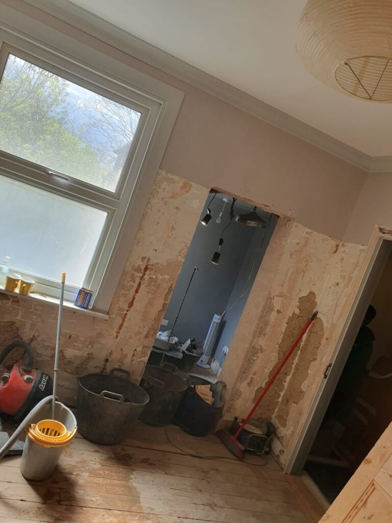 Red oak decking Removing walls and remodeling the house