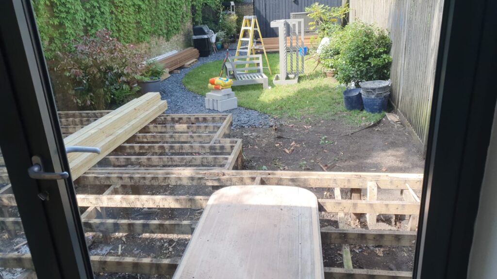 Red oak decking Removing walls and remodeling the house