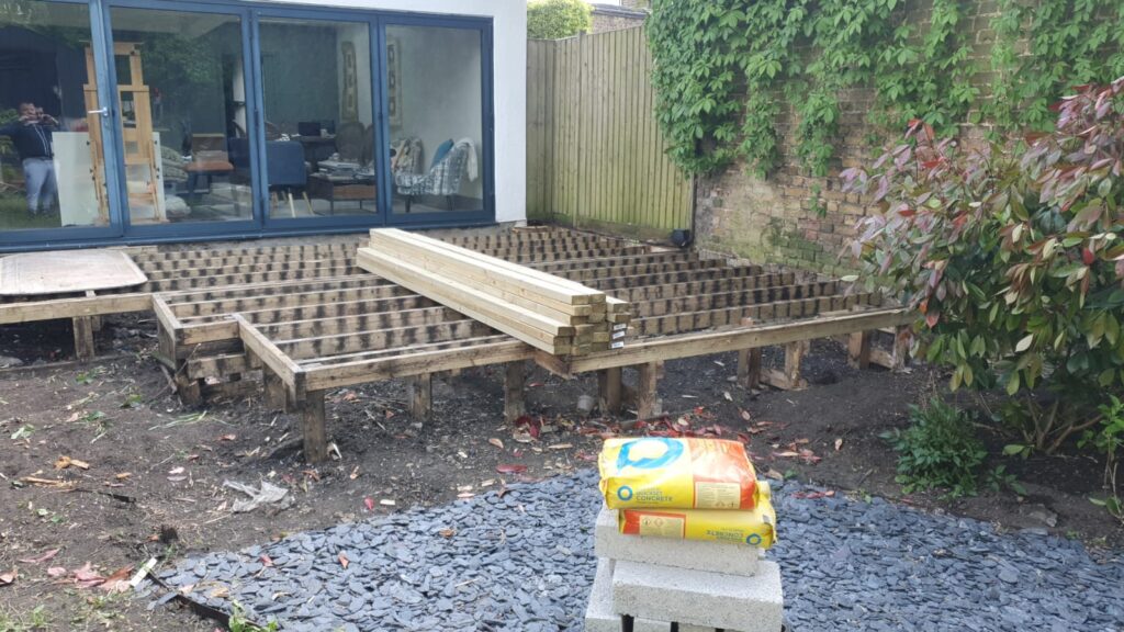 Red oak decking Removing walls and remodeling the house