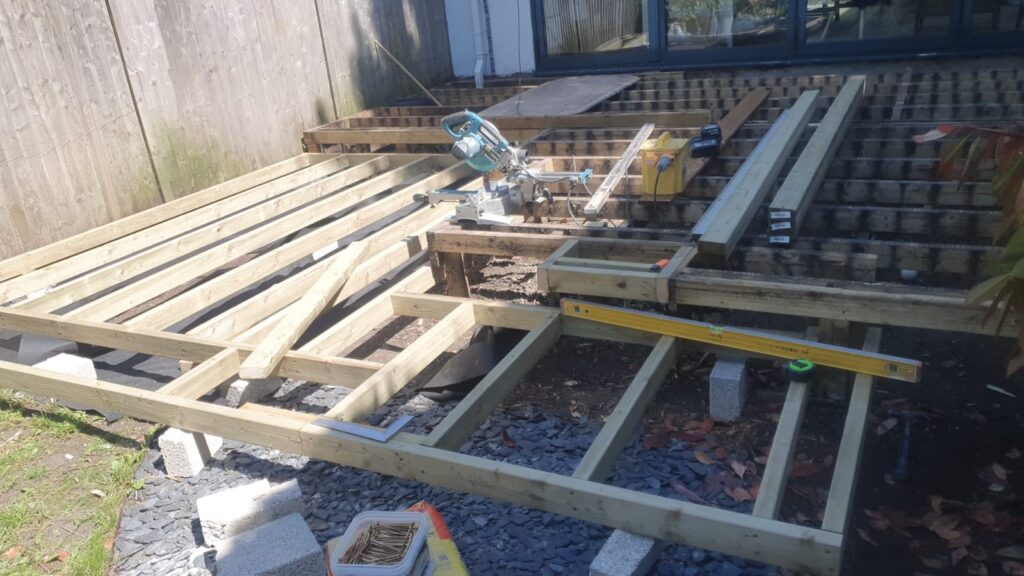 Red oak decking Removing walls and remodeling the house